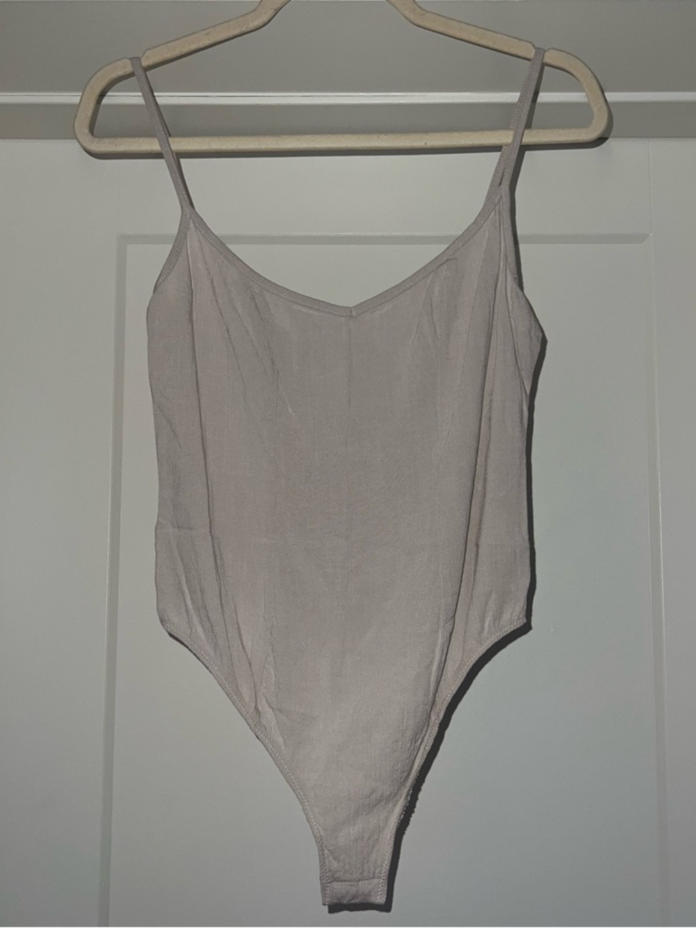 Free People Neutral Linen One-Piece Bodysuit